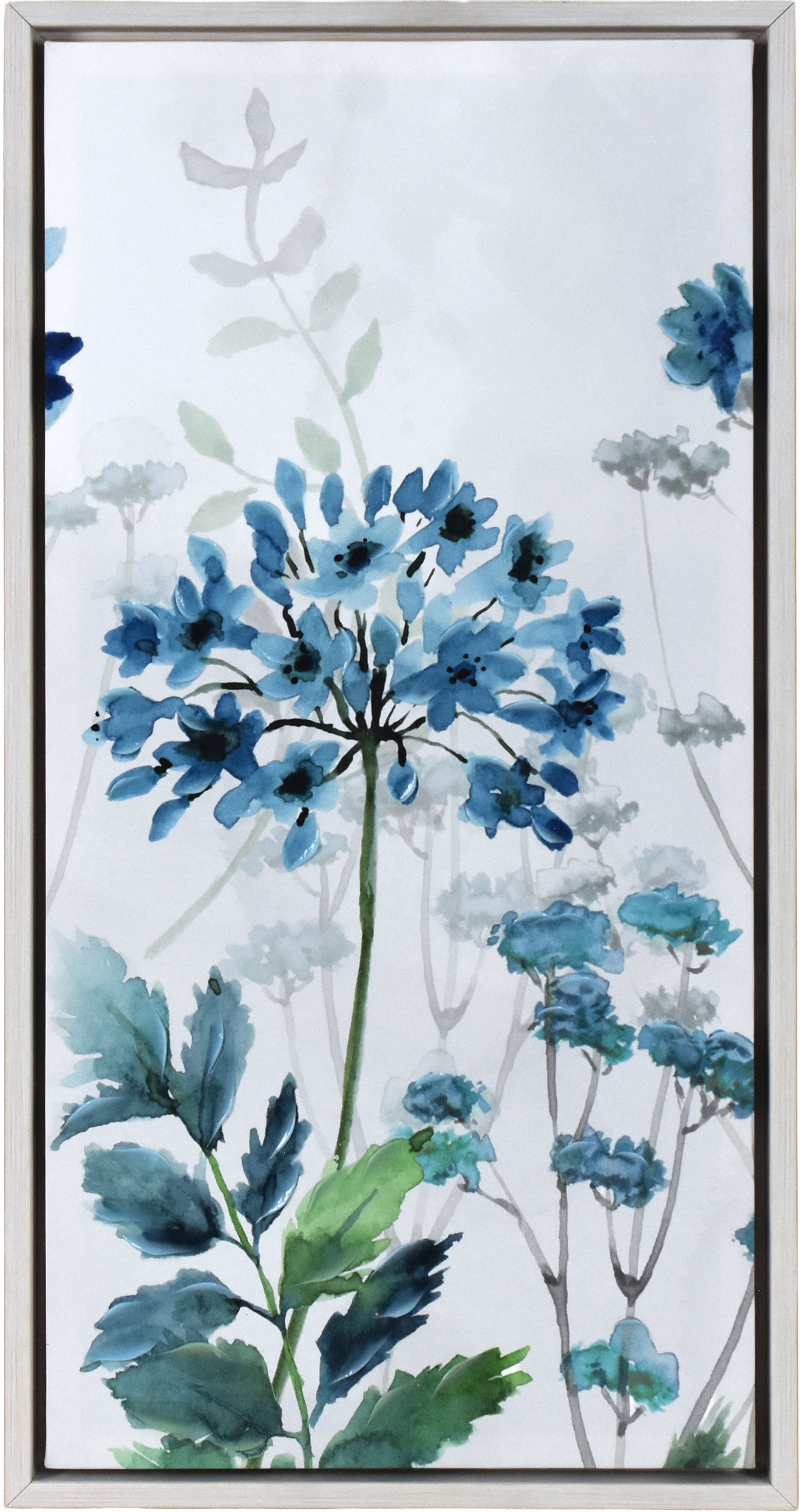 Crystal Art Gallery CA Danhui Nai Blue Agapanthus Floral Framed Canvas Art, 14.8" x 28.5", Modern