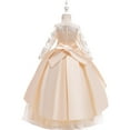 thumbnail image 3 of Jalioing Flower Girl Dress Lace Long Sleeve Bridesmaid Dress Formal Pageant Birthday Party Tulle Ball Gown, 3 of 9