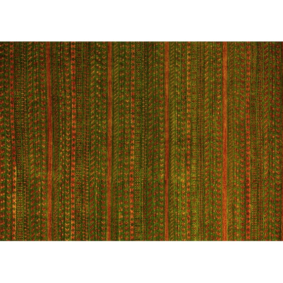 Ahgly Company Indoor Rectangle Abstract Yellow Modern Area Rugs, 7' x 9'