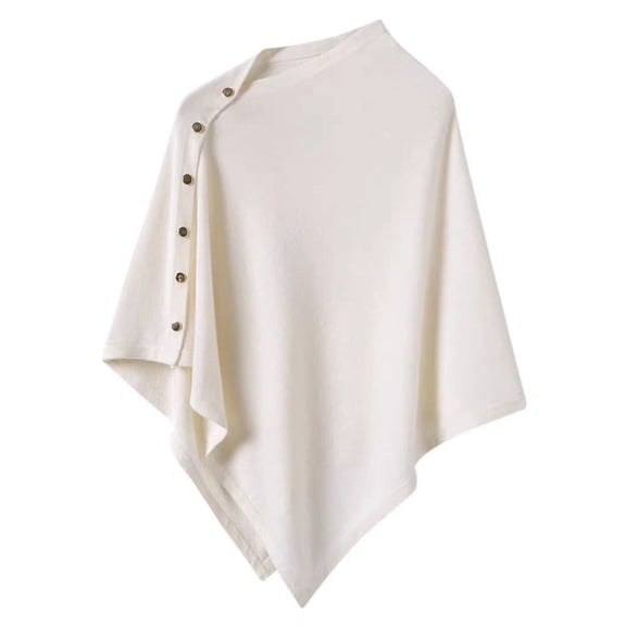 Stylish Women's Shawl with Oblique Buckles Loose Fit Capes for Casual Work Party Wear Easy to Layer for Enhancing Looks