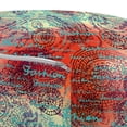 thumbnail image 2 of Ethnic Pouf Cover with Zipper, Lettering of Grunge Background Circle Ornamentals Art, Soft Decorative Fabric Unstuffed Case, 30" W X 17.3" L, Turquoise Orange Black, by Ambesonne, 2 of 3