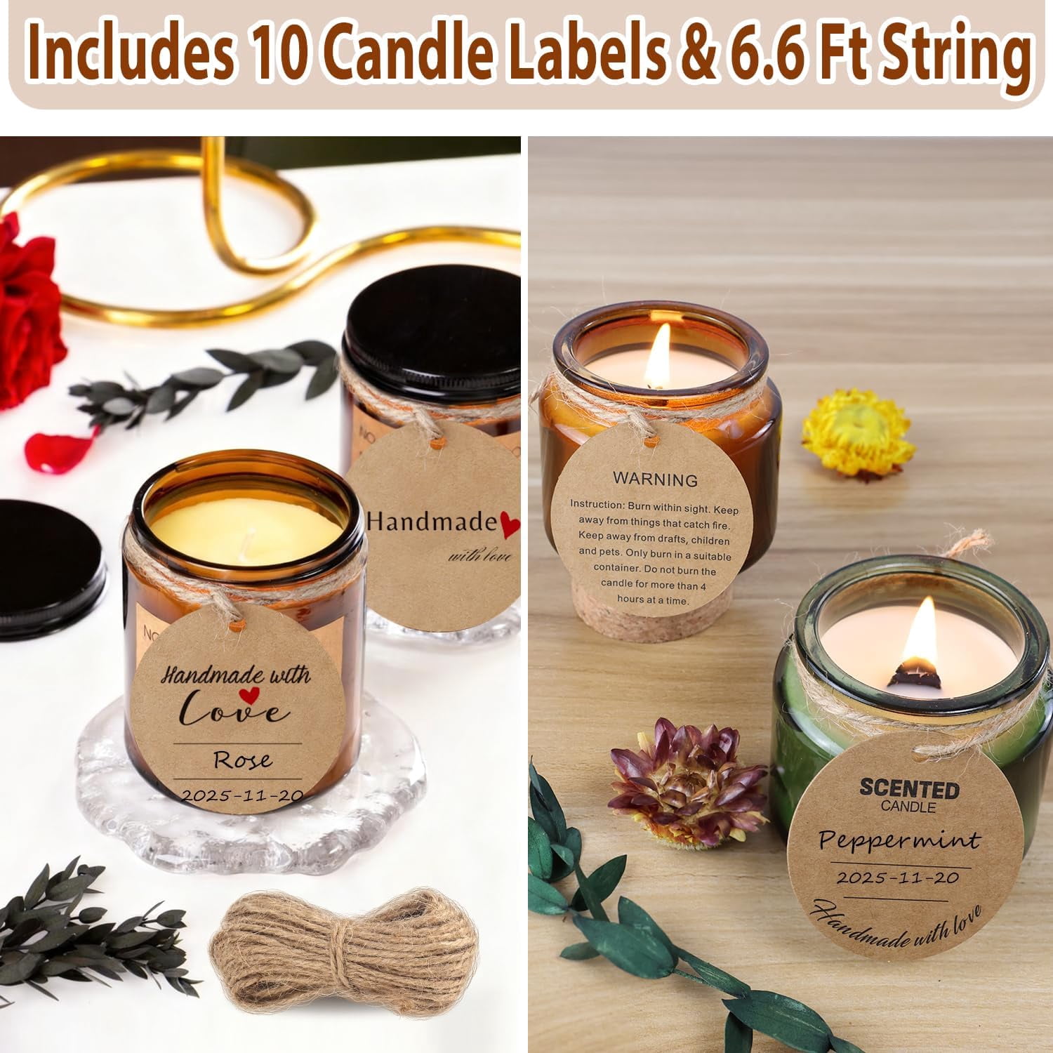 TAETOE 130 Pcs Candle Wicks for Candle Making Kit: 100 Cotton & 30 Wood Wicks with Complete Tool Set (Wick Stickers, Candle Tabs, Tweezers, Pen), for Soy Beeswax DIY Candles