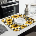 thumbnail image 3 of Sunflower Print Microfiber Dish Rack Pad, Foldable Kitchen Mat for Drying, Absorbent Countertop Design, 16x18 Inch Size, 3 of 7
