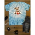 thumbnail image 3 of Teddy Bear Holding Red Ball Tie Dye Cyclone Men -Image by Shutterstock, Male Large, 3 of 4