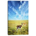 thumbnail image 2 of Antelopes Wandering under Bright Sky - African Canvas Art Print, 2 of 3