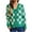 Green, variant on Yuzhih Cardigan Sweaters for Women V Neck Button down Long Sleeve Open Front Plaid Knit Cardigans Sweater Tops