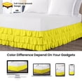thumbnail image 4 of CCNY 10" Inch Drop Multi Ruffled Bed Skirt California King Size 100% Microfiber Made Yellow Color, 4 of 6