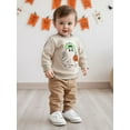 thumbnail image 6 of Qmyliery Toddler Baby Boy Halloween Sweatshirt Pumpkin Ghost Print Crew Neck Long Sleeve Pullover for Fall, 6 of 9