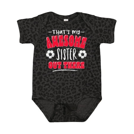 

Inktastic That s My Awesome Sister out There with Soccer Balls Gift Baby Boy or Baby Girl Bodysuit