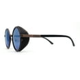 thumbnail image 3 of Mens Vintage Style Biker Side Wind Breaker Round Circle Lens Sunglasses Copper Blue Mirror, 3 of 4