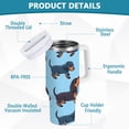 thumbnail image 4 of Cute Dachshund Dogs 30 oz Tumbler with Handle and Straw Lid Vacuum Insulated Cup Leak-Proof for Water Iced Tea Coffee, 4 of 9