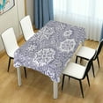 thumbnail image 6 of SKYSONIC 60”x90" Square Tablecloth with Christmas Geometrical Stripes Snowflakes Prints, Anti-Wrinkle and Smooth Table Cloth for Kitchen/Home Decoration, 6 of 7