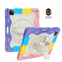 Dteck for iPad Air Case 4th/5th Generation 10.9 inch 2020 2022/iPad Pro 11 inch Case for Kids 4th/3rd/2nd/1st Gen 2022 2021 2020 2018 with Pencil Holder & Stand & Strap Shockproof Cover,Pink