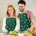 thumbnail image 3 of Green Christmas Snowflake Apron-Garden Aprons for Women with Pockets-Cotton Linen Waterproof Kitchen Cooking Gardening Aprons Adjustable for Kitchen,Cooking,BBQ and Salon 32"x27", 3 of 7