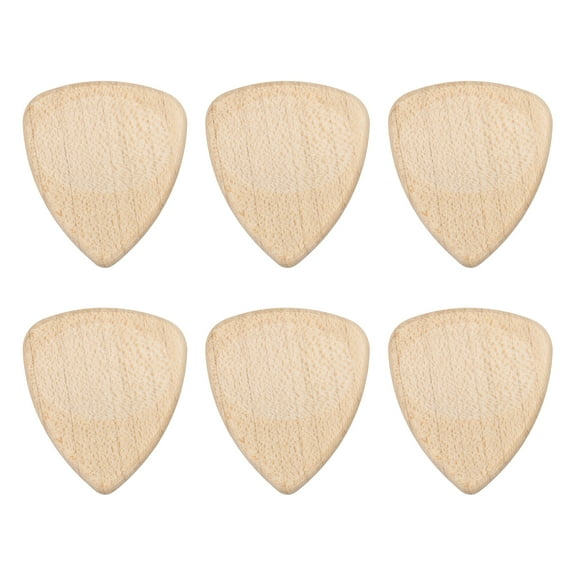 Uxcell 6 Pcs Wood Guitar Pick, 3.0mm Ultra Heavy Gauge Maple Wood Groove Shape Guitar Picks for Electric and Acoustic Guitars, Light Wood Color
