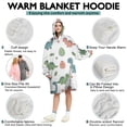 thumbnail image 5 of Wearable Oversized Blanket,White Cartoon Dinosaurs Eggs Hearts Pattern Wearable Blanket Hoodie for Adults,Cozy Hooded Blankets with Super Pockets,Super Warm Fuzzy Pullover for Women & Men, 5 of 6
