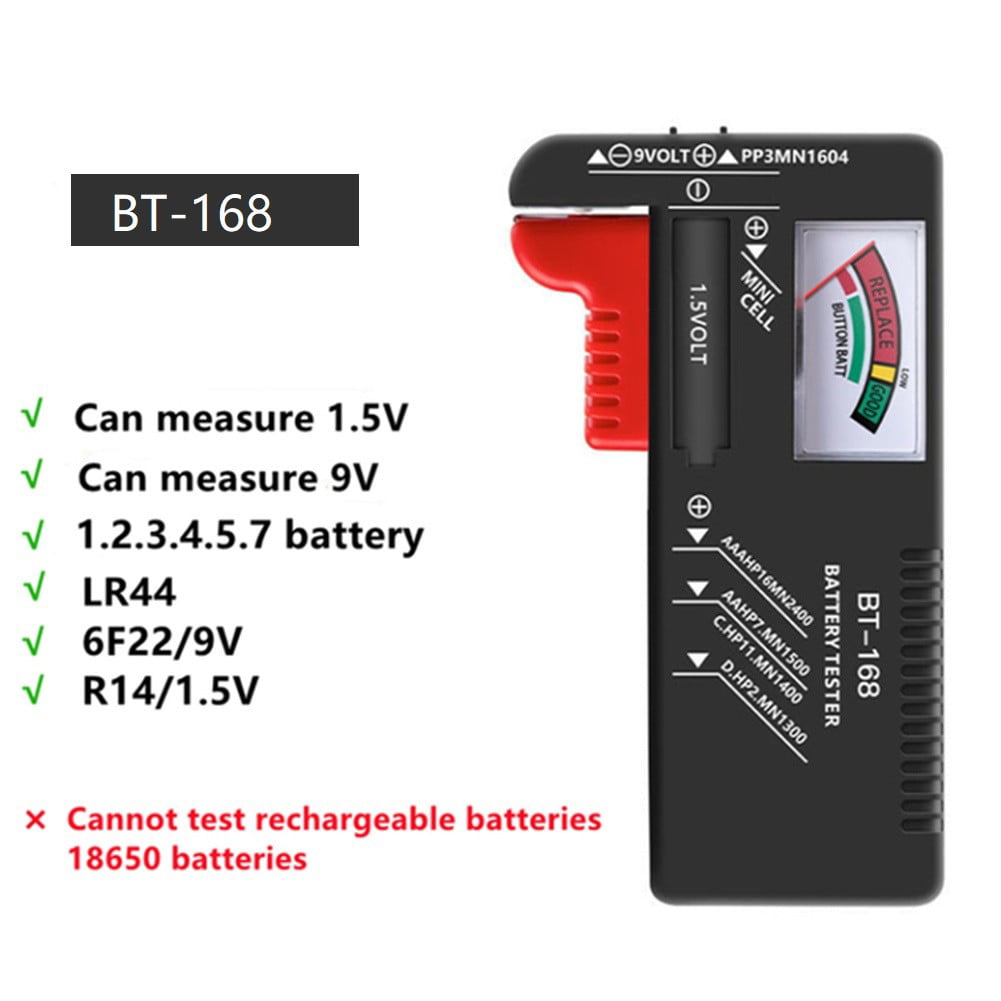 C 1.5V,9V Alkaline Battery Tester Checker Standard & Rechargeable AA AAA D 