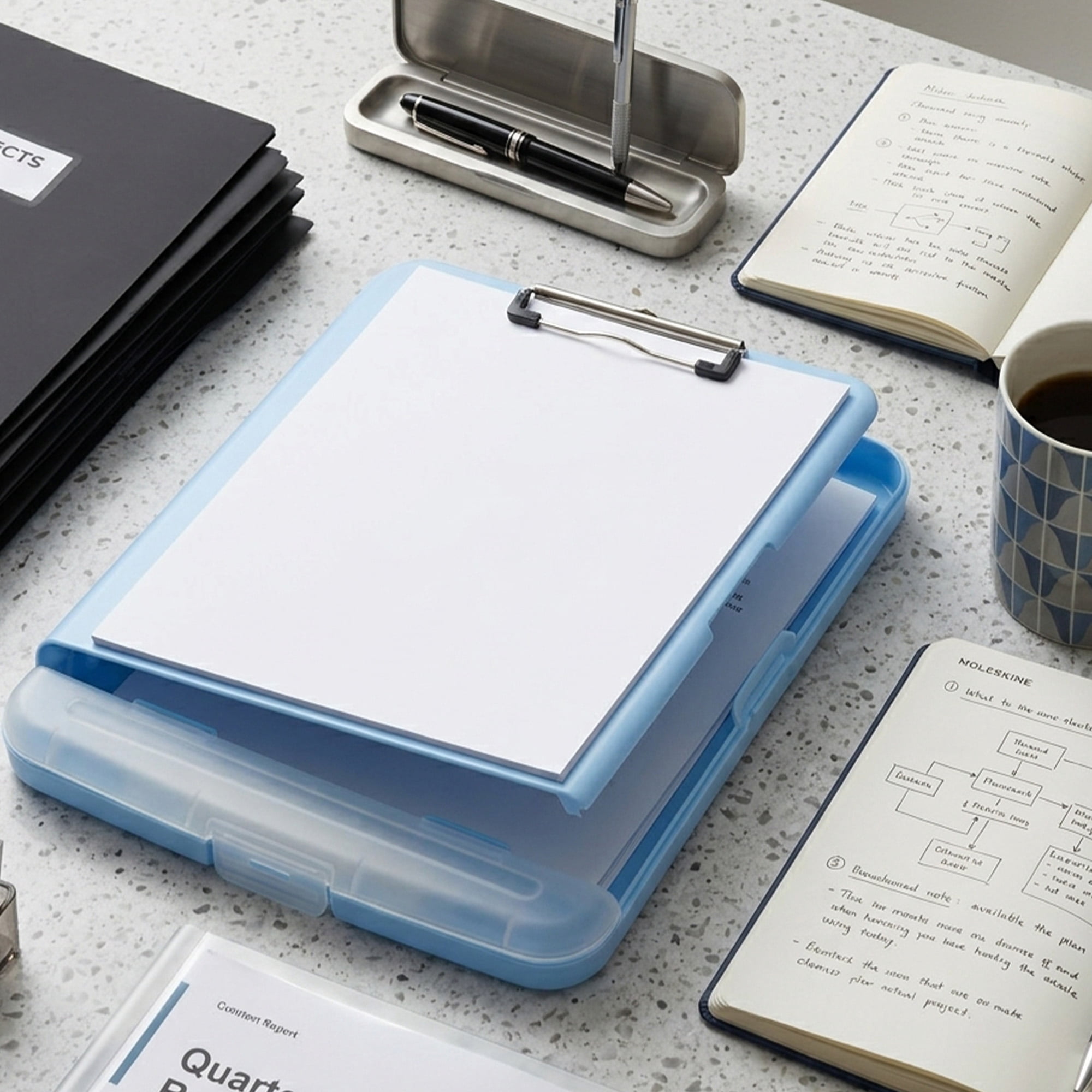 Pen+Gear Storage Clipboard, Blue