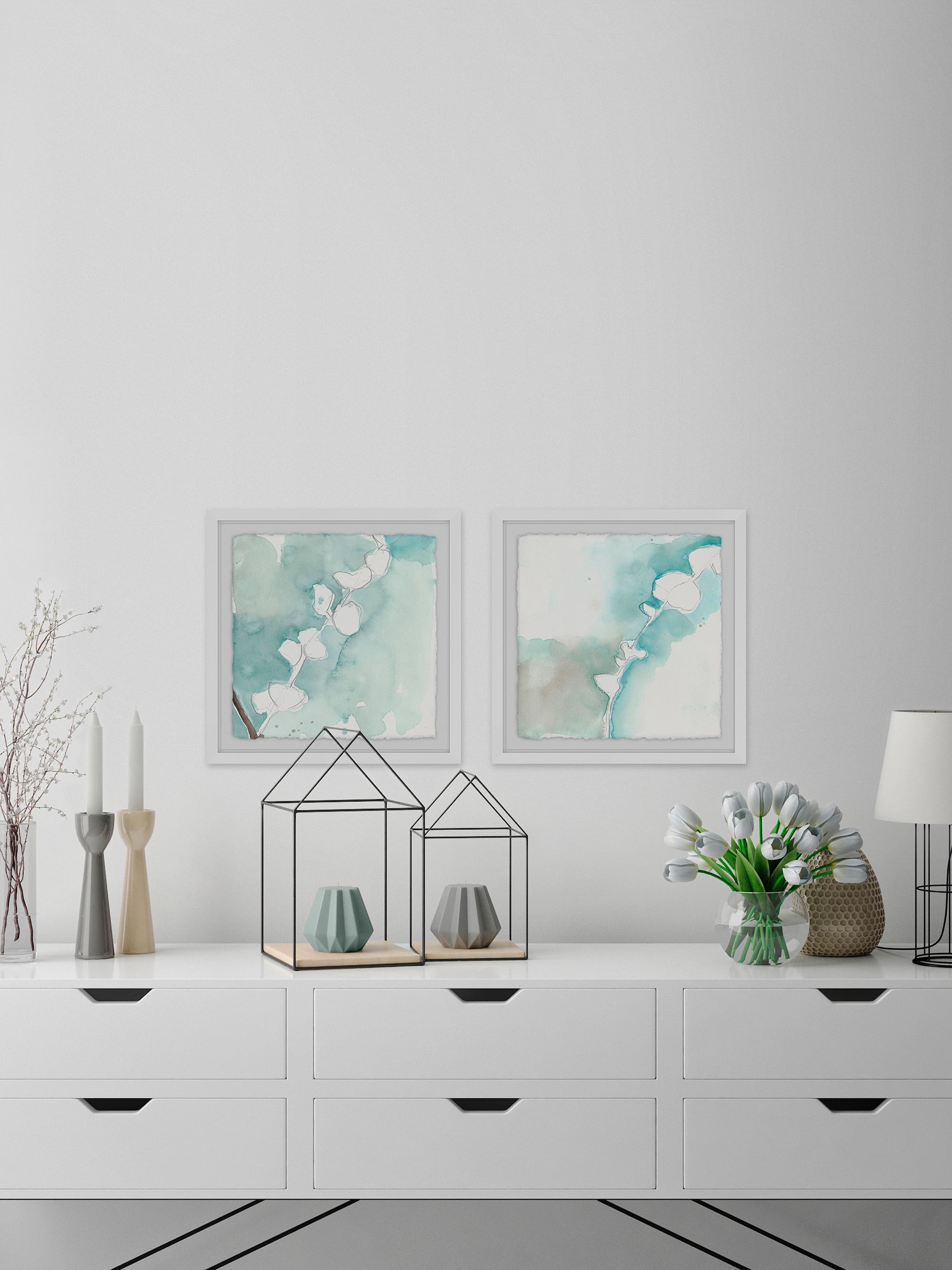 Marmont Hill Pastel Blooms Diptych, Art Prints, 48.00" x 1.50"