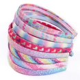 thumbnail image 1 of Juego de 8 diademas arcoíris con diseño de sirena y corazón con lentejuelas para niñas., 1 of 5