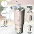 thumbnail image 3 of Bridesmaid Tumbler 40oz - Wedding Party Gift - Stainless Steel Insulated Cup with Handle & Straw - Champagne Flute Alternative, 3 of 6