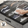 thumbnail image 6 of Under Bed Shoe Storage Organizer, 2 Pack Foldable Underbed Shoes Containers with Handle,Shoe Rack Organizer Total Fits 24 Pairs of Shoes, Gray, 6 of 9