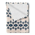 thumbnail image 2 of Abstract Soft Flannel Fleece Blanket, Continuous Triangle Arrangement Bicolored Simple Modern Illustration, Cozy Plush for Indoor and Outdoor Use, 60" x 80", Pale Eggshell Night Blue, by Ambesonne, 2 of 5