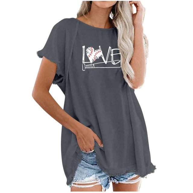 Camiseta de manga corta estampada casual para mujer OAVQHLG3B Store lin121212