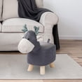 thumbnail image 1 of Animal Footstool Wood Cute Footrest Ottoman for Entryway, Porch, Guest Room gray, 1 of 8