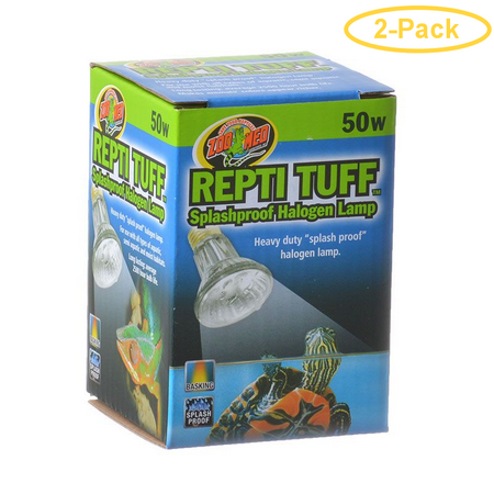 Zoo Med Turtle Tuff Splash - Zoo Med Turtle Tuff Splashproof Halogen Lamp 50 Watts - Pack of 2
