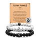 thumbnail image 1 of Pulsera de regalo para pareja, pulsera de acero inoxidable con letras de amor, pulsera de anillo de acero turquesa blanco esmerilado negro, traje, 1 of 6