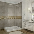 thumbnail image 2 of AstonGlobal SEN976-TR-SS-48-10-R Moselle 48 x 35 x 77.5 in. Completely Frameless Sliding Shower Door Enclosure in Stainless Steel with Base- Right Drain, 2 of 5