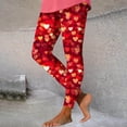 thumbnail image 2 of Feancey On Sale Sales Today High Waist Leggings for Women Valentine's Day Stretchy Running Workout Pants Buttery Soft Cute Heart Printed Tummy Control Holiday Tights Multicolor M, 2 of 5