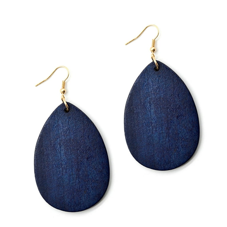 Stylish Personality Customized Teardrop Earrings Natural Wooden