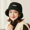 thumbnail image 5 of Gorro cloche cálido para mujer, gorro de pescador liso para invierno, 5 of 5