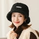thumbnail image 5 of Gorro cloche cálido para mujer, gorro de pescador liso para invierno, 5 of 5