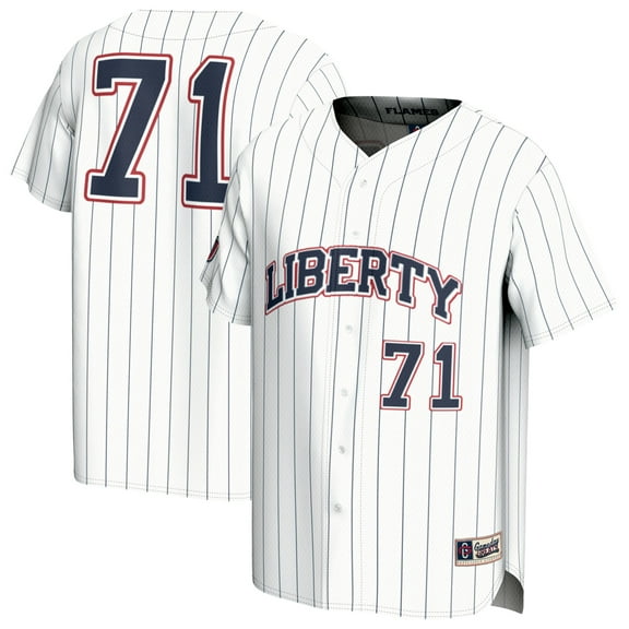 Adult GameDay Greats #71 White Liberty Flames Lightweight Collegiate Baseball Fashion Jersey