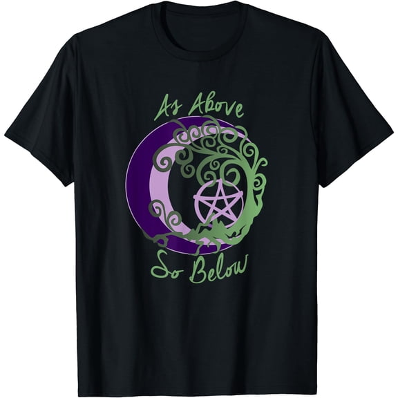 Hot Trending Tee With Wiccan Pagan Witch Tree Of Life, As Above, So Below Art S-5Xl T-Shirt