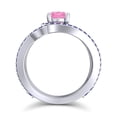 thumbnail image 4 of 2.50 Ct Latest Round Shape Pink Sapphire & Blue Sapphire Gemstone Anniversary Ring for Ladies Solid 18K White Gold Size 3.5 by Diamond-Capitals, 4 of 8
