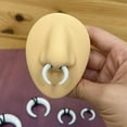 thumbnail image 3 of Acrylic Black Septum Pincher Tapers 8G Buffalo Horseshoe Rings Expander Pierced Nose Ear Cartilage 3.2mm, 3 of 6