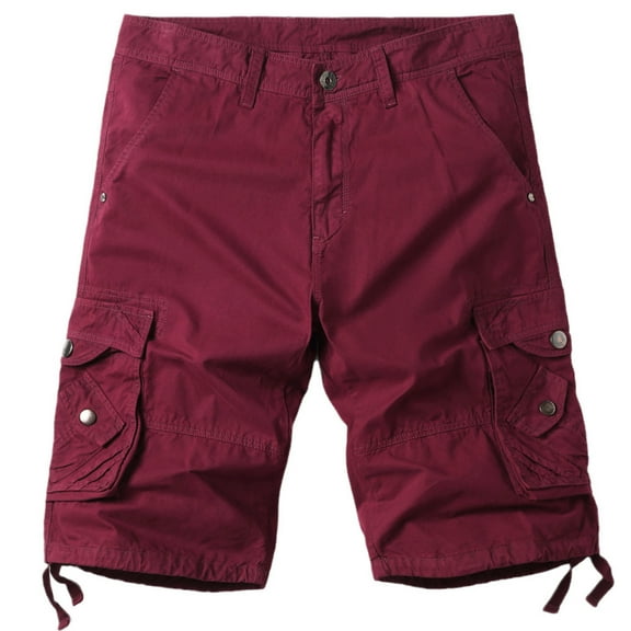 cllios Cargo Shorts for Men Casual Pure Color Outdoors Pocket Beach Work Big and Tall Cargo Shorts Pant