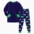 thumbnail image 7 of TOWED22 Toddler Boys Fall Winter Outfits 2Pcs Long Sleeve Printed Round Neck Pullover Top Elastic Waist Joggers Soft Clothes(Blue,3-4 Y), 7 of 7