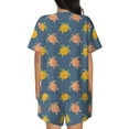 thumbnail image 3 of Naloa Cute Turtle Women's Short-Sleeved Pajama Set, Loungewear, Summer pajamas, Breathable Cozy - 4X-Large, 3 of 9