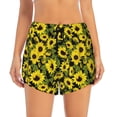 thumbnail image 4 of Lsque Sunflowers In Vintage Printed Women's Running Shorts with Liner Pockets,Elastic Quick Dry Workout Athletic Gym Yoga Shorts,Womens High Waist Shorts-X-Large, 4 of 9