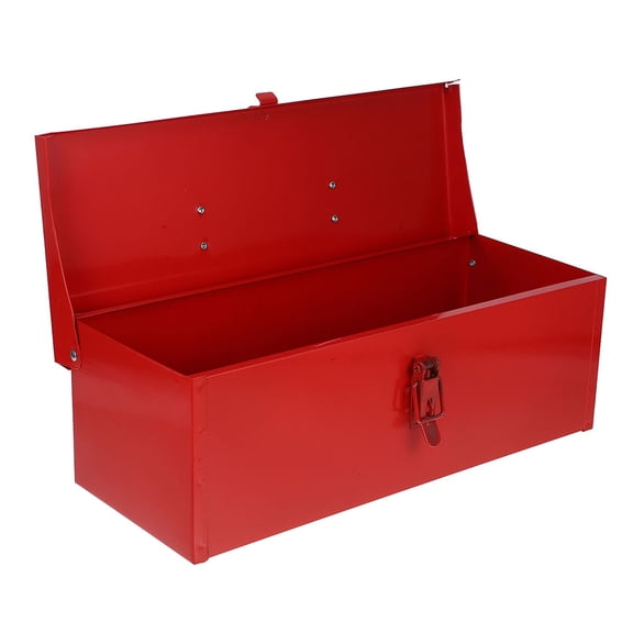 ETHZZLE Red Metal Tool Box Portable Toolbox Case for Household and Garage Use