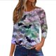 thumbnail image 1 of Camiseta de mujer con estampado de Halloween, manga 3/4, para uso diario, fin de semana, básica, cuello redondo, top regular, 1 of 5