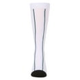 thumbnail image 2 of MeMoi Girls Sporty Stretch Cotton Logo Vertical Stripe Knee Sock - Girls - Female, 10, White, 2 of 3