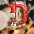 thumbnail image 6 of hulanddfd 26 Letter Ornaments - 3.9 inches Red Acrylic Alphabet with Cute Snowman Pendant, Personalized Christmas Letter Tree Hanging Decorations for Xmas Tree, 6 of 6