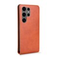 thumbnail image 3 of Folio Phone Case for Samsung Galaxy S24 Ultra Magnetic Kickstand Cover with Camera Protection Brown, 3 of 7