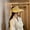 Beige, variant on New Summer Adjustable Ribbon Empty Top Straw Hats for Women Foldable Wide Large Brim Beach Hat Chapeau Protection Cap